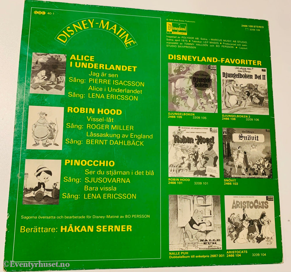 Disney-Matiné. Nr. 1. 1972-75. Lp. Lp Plate