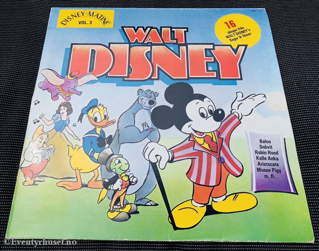 Disney Matiné Vol.3. 1976. Lp. Lp Plate