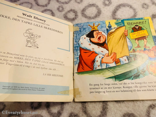Disney Mikke Og Mus Den Tapre Lille Skredderen - Se Hør Les. 1970. Ep + Bok. Eventyrplate