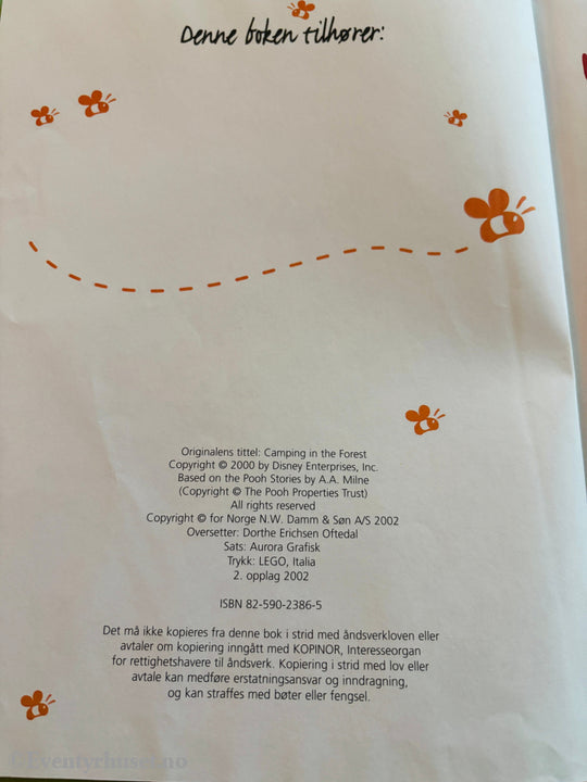 Disney – Ole Brumm: På telttur. Bok.