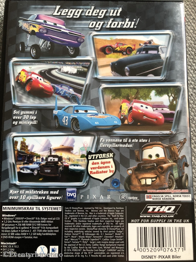 Disney Pixar. Biler (Cars). Pc Spill. Spill