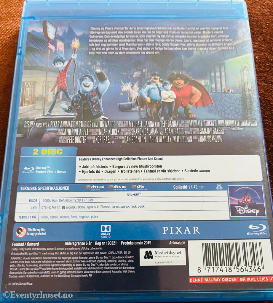 Disney Pixar Blu-Ray. Fremad. Dvd