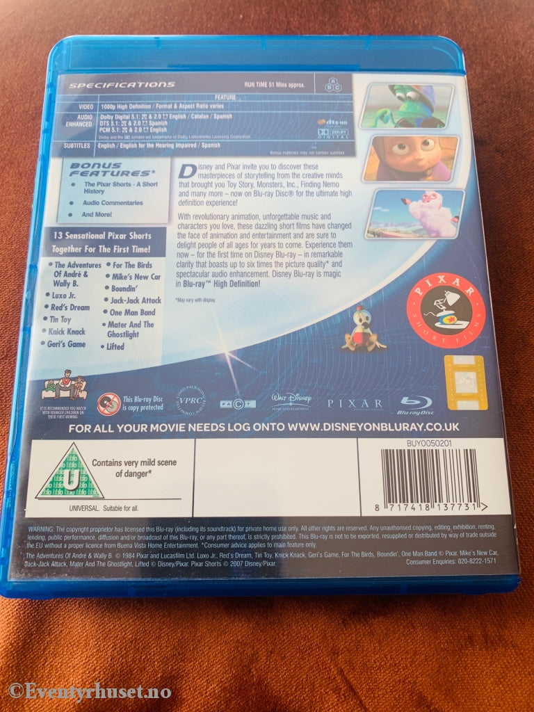 Disney Pixar Blu-Ray. Short Film Collection. Blu-Ray Disc