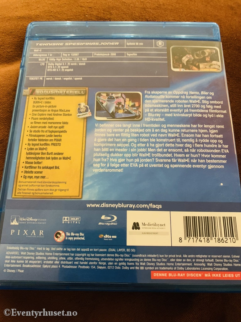 Disney Pixar Blu-Ray. Wall-E. Blu-Ray Disc