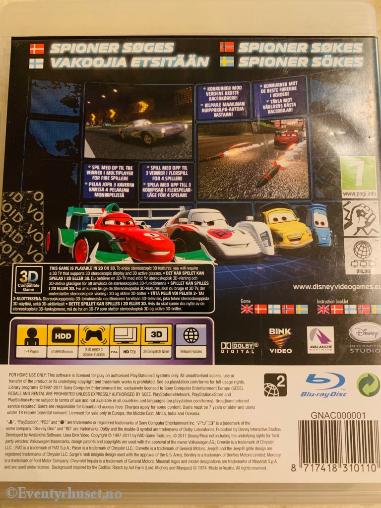 Disney Pixar Cars 2 (Biler 2). Ps3. Ps3