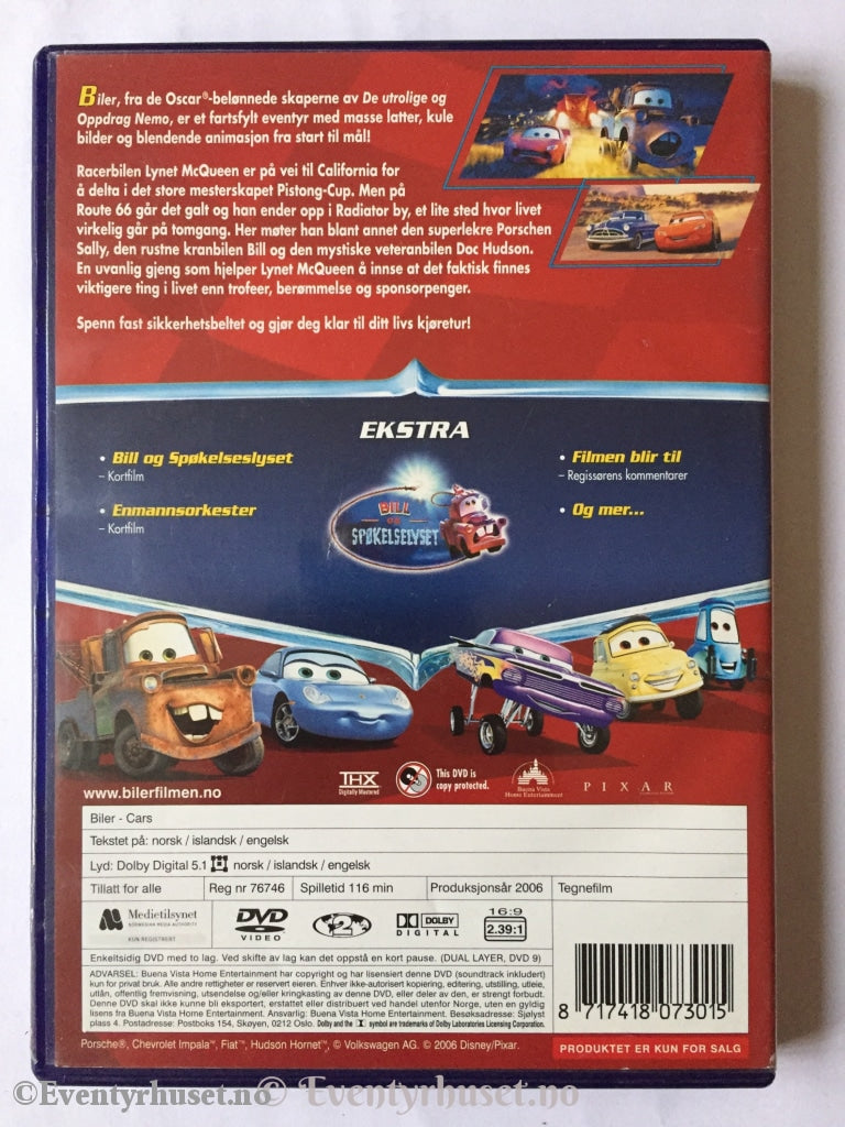 Disney Dvd. Biler - Cars. Dvd