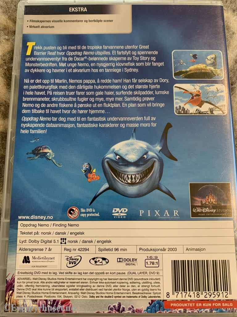 Disney Pixar Dvd. Oppdrag Nemo. 2003. Dvd
