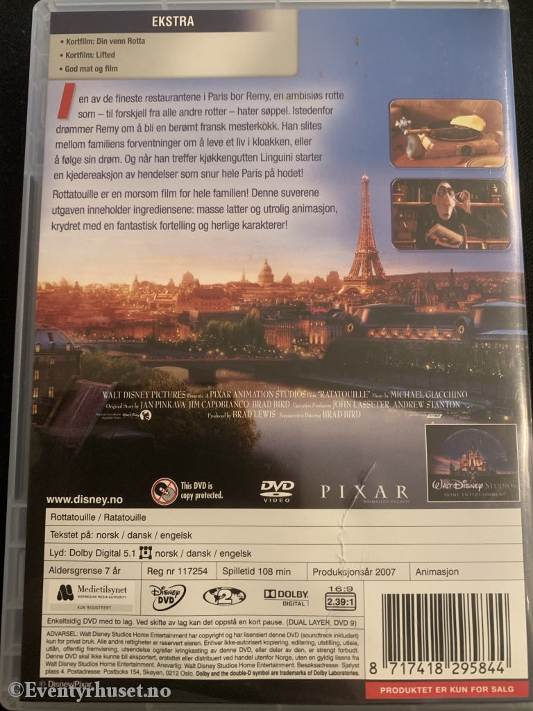 Disney Pixar Dvd. Rottatouille. 2007. Dvd