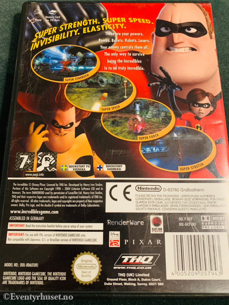 Disney Pixar The Incredibles. Gamecube.