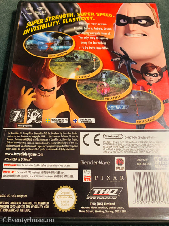 Disney Pixar The Incredibles. Gamecube.