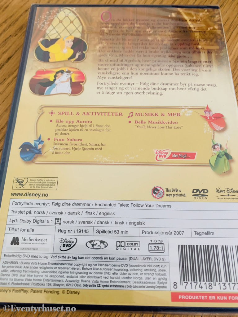 Disney Prinsesser – Fortryllede eventyr: Følg dine drømmer . 2007 . DVD. Ny i plast!