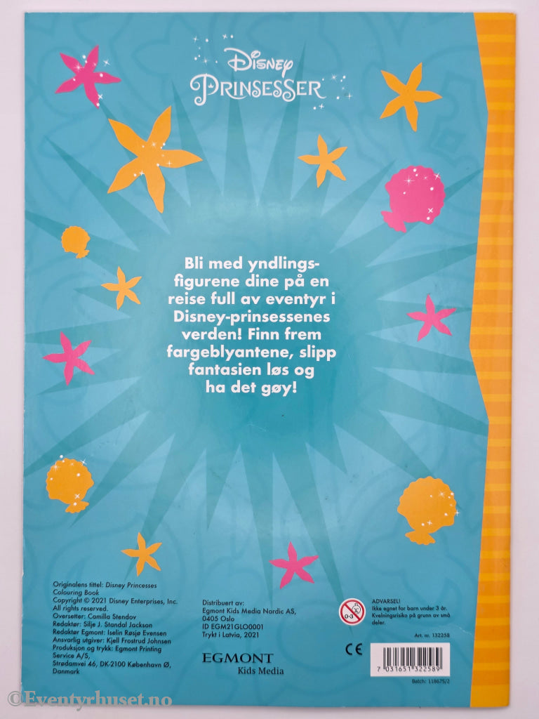 Disney Prinsesser Malebok med klistremerker. Aktivitetshefte.