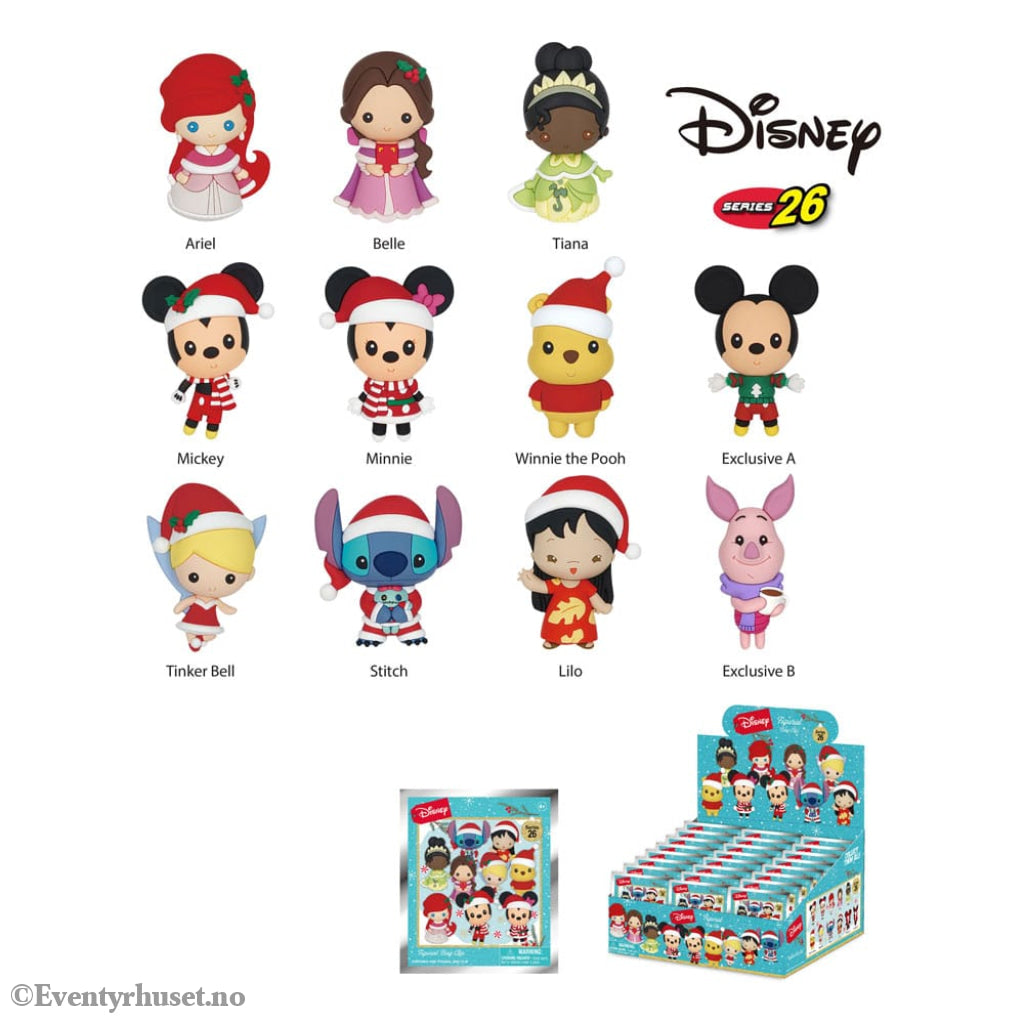 Disney PVC Bag Clips Disney Christmas Series 26 Display (24) Fashion & Accessories