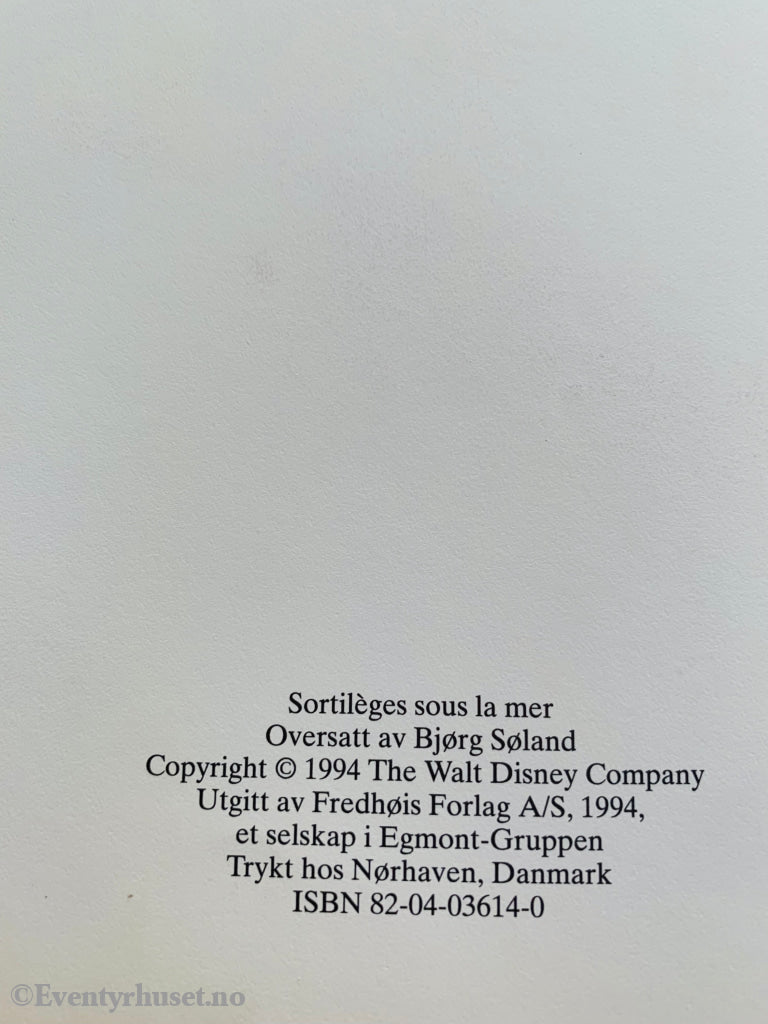 Disney´s Den Lille Havfruen - Mysterier På Havets Bunn. 1994. Eventyrbok