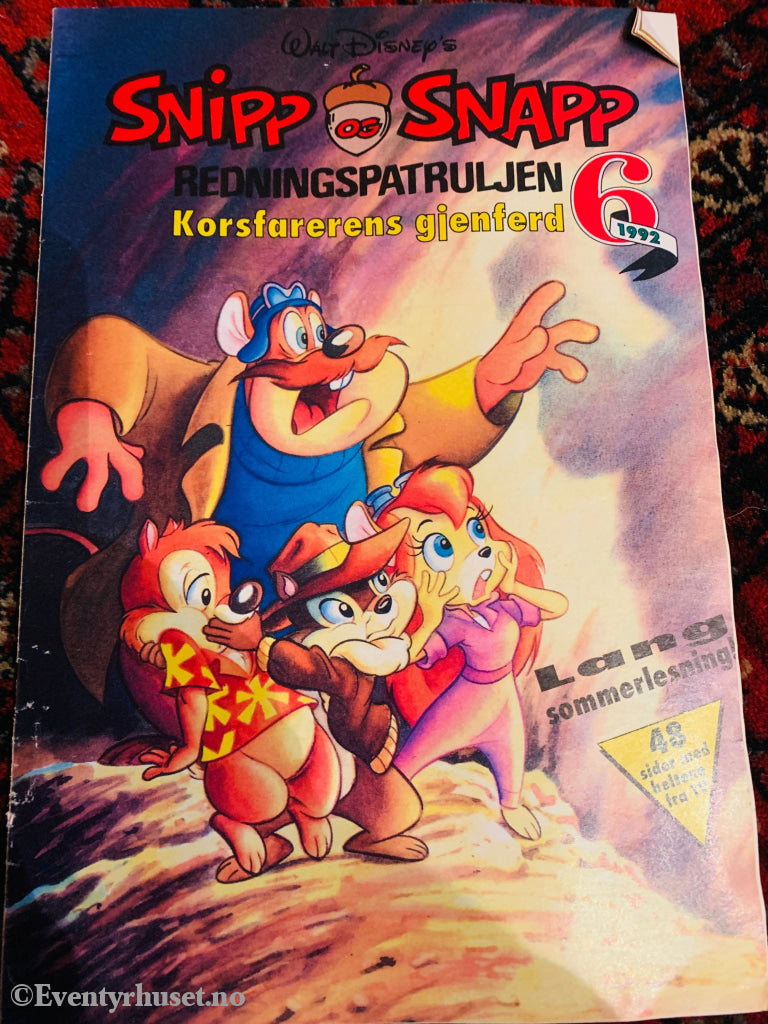 Disney´s Snipp Og Snapp Redningspatruljen. 1992/06. Korsfarerens Gjenferd. Tegneserieblad