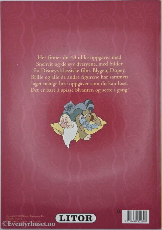 Disney Snehvit og de Sju Dvergene Hobbybok. Aktivitetshefte.