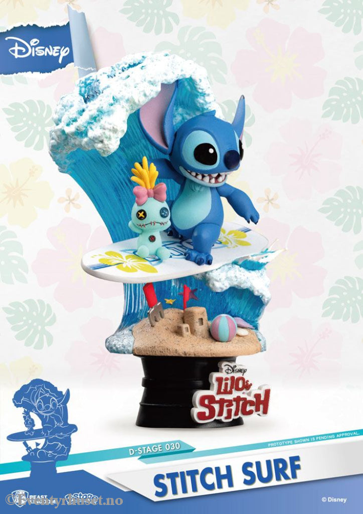 Disney Summer Series D-Stage PVC Diorama Stitch Surf 15 cm Collectibles
