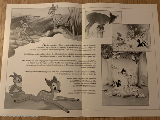 Disney Vaskeseddel/brosjyre. Bambi. 1942. Vaskeseddel/brosjyre