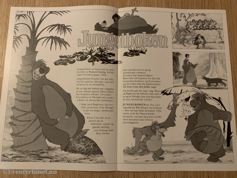 Disney Vaskeseddel/brosjyre. Jungelboken. 1967. Vaskeseddel/brosjyre