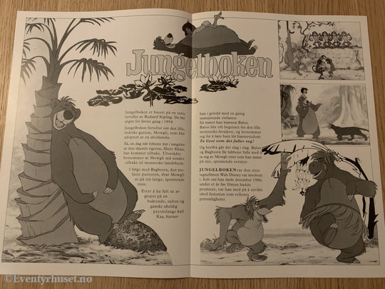 Disney Vaskeseddel/brosjyre. Jungelboken. 1967. Vaskeseddel/brosjyre