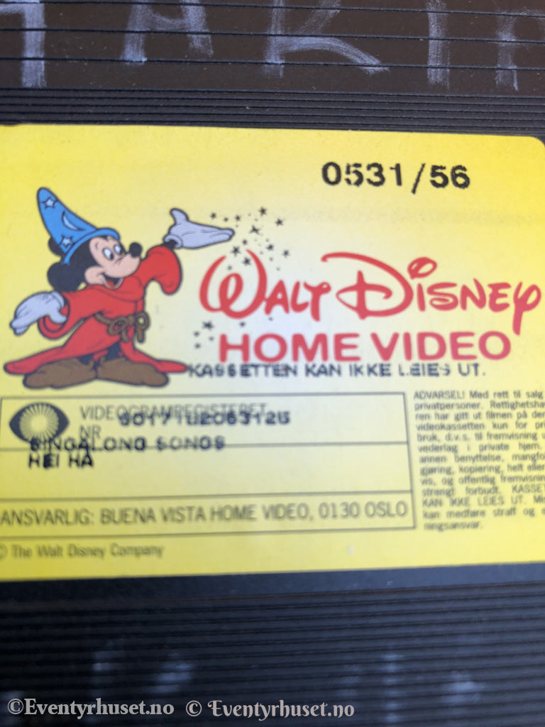 Disney Vhs 0531/56. Sing Along Songs. Hei Hå. Vhs.