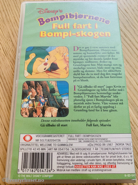 Disney Vhs. 0547/56. Bompibjørnene - Full Fart I Bompi-Skogen. Vhs