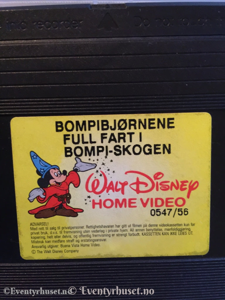 Disney Vhs. 0547/56. Bompibjørnene - Full Fart I Bompi-Skogen. Vhs