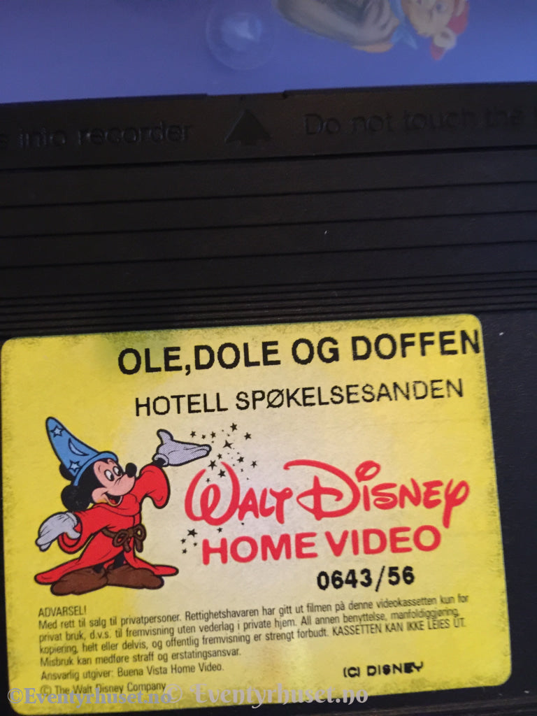 Disney Vhs. 0643/56. Ole Dole Og Doffen På Eventyr - Spøkelsesanden. Vhs