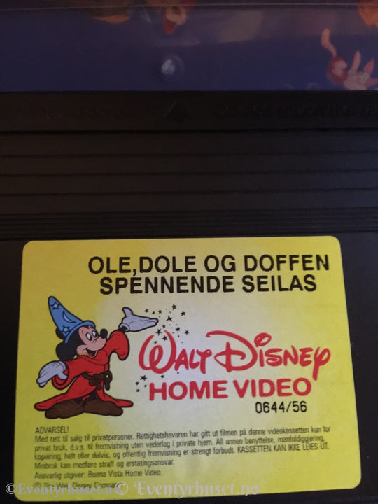 Disney Vhs. 0644/56. Ole Dole Og Doffen På Eventyr. Spennende Seilas. Vhs