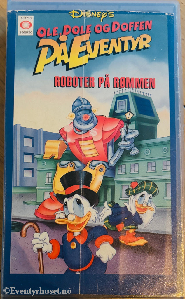 Disney VHS. 0667. Ole Dole og Doffen på eventyr. Roboter på rømmen mfl (Ducktales Runaway Robots). Utleiefilm. VHS