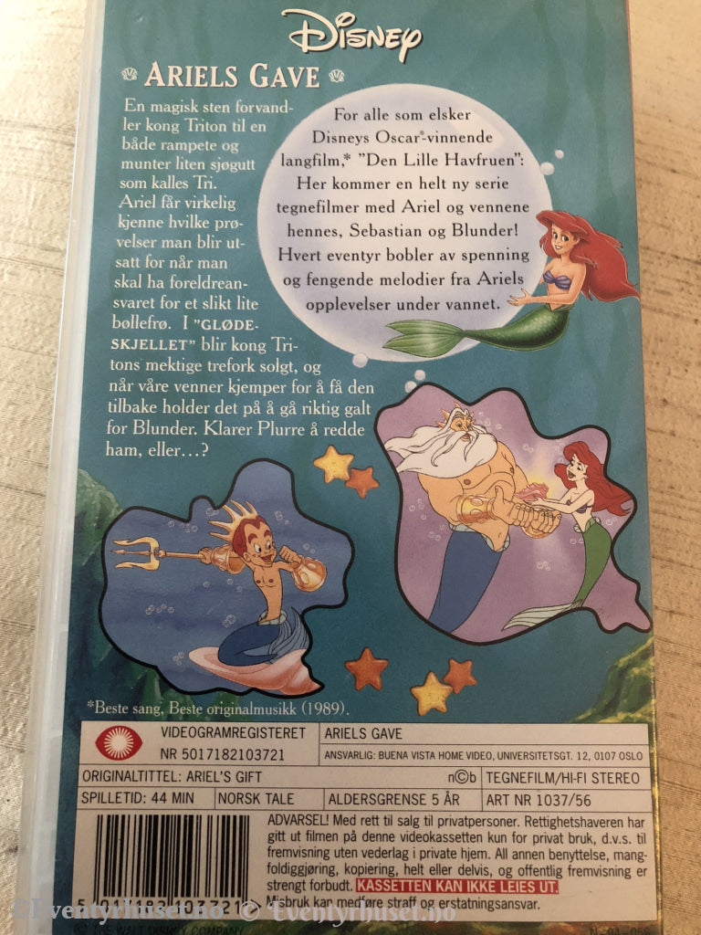 Disney Vhs. 1037/56. Den Lille Havfruen - Ariels Gave. Vhs