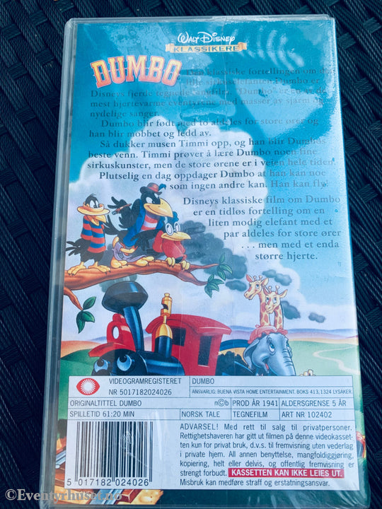 Disney Vhs. 102402. Dumbo. Ny I Plast! Vhs