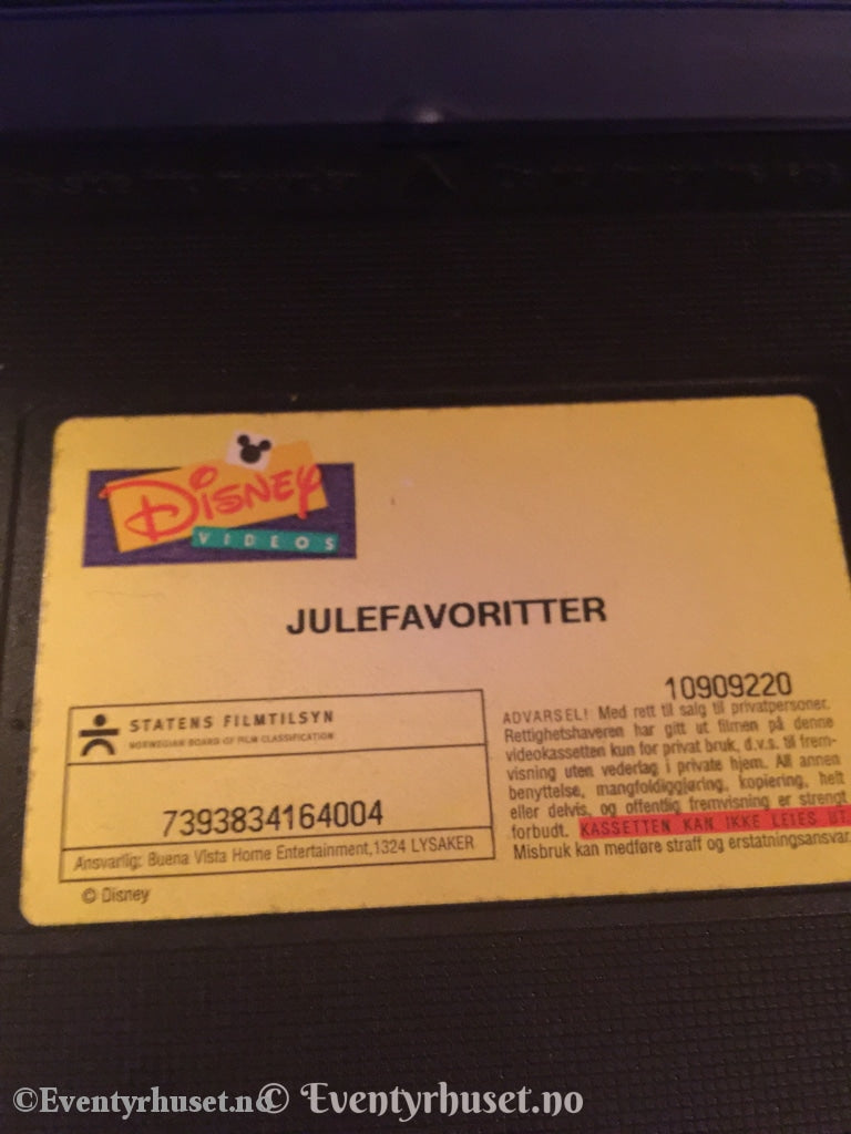 Disney Vhs. 10909220. Julefavoritter. Vhs