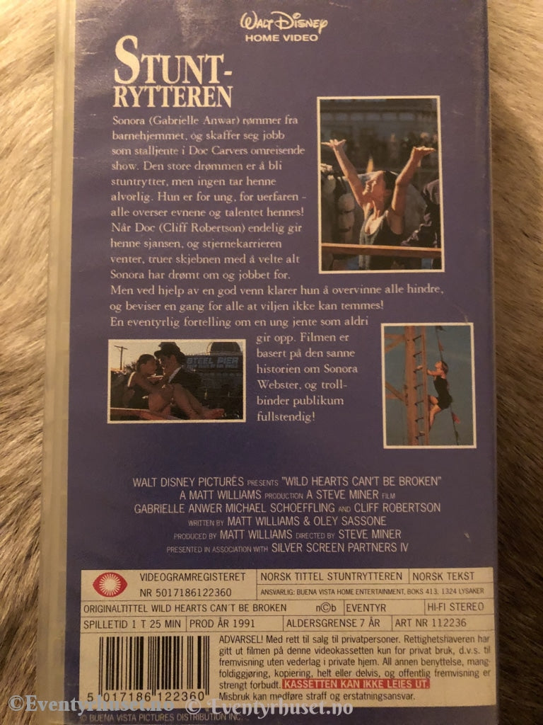 Disney Vhs. 112236. Stuntrytteren. 1991. Vhs