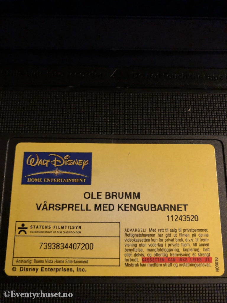 Disney Vhs. 11243520. Ole Brumm. Vårsprell Med Kengubarnet. 2003. Vhs