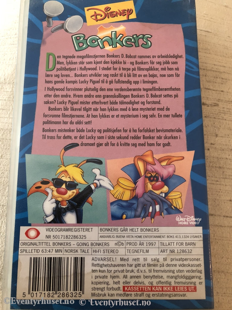 Disney Vhs. 128632. Bonkers. Vhs