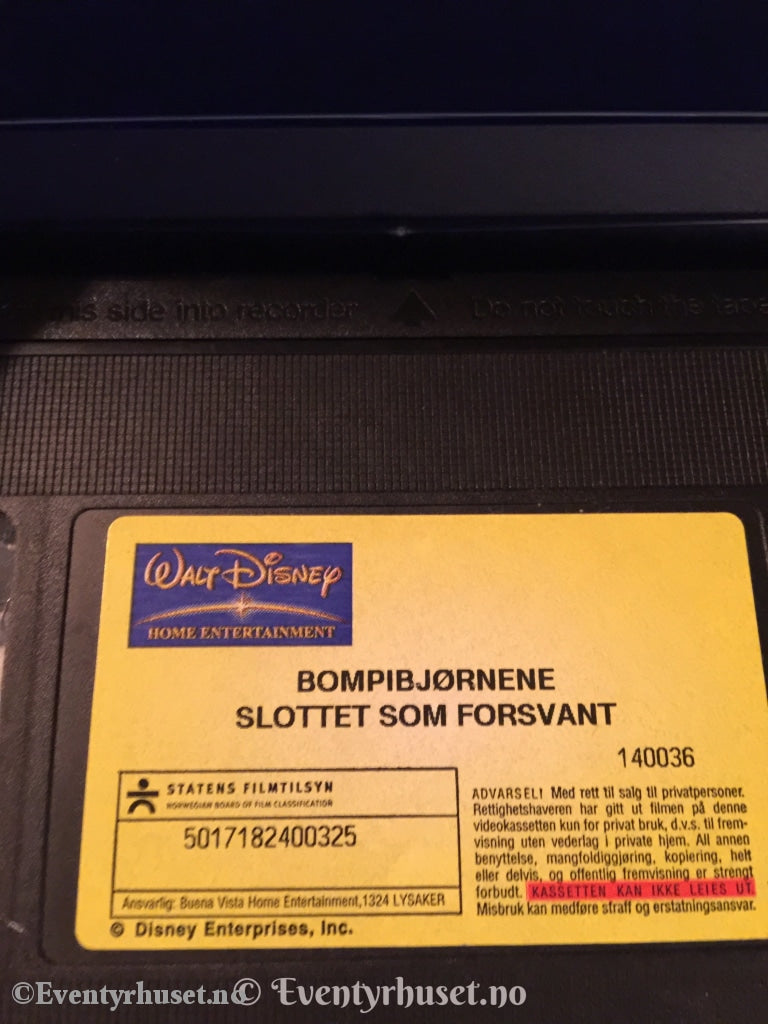 Disney Vhs. 140032. Bompibjørnene - Slottet Som Forsvant. Vhs