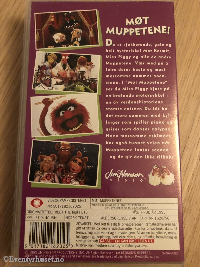 Disney Vhs 1620/56. Muppetene! 1993. Vhs.