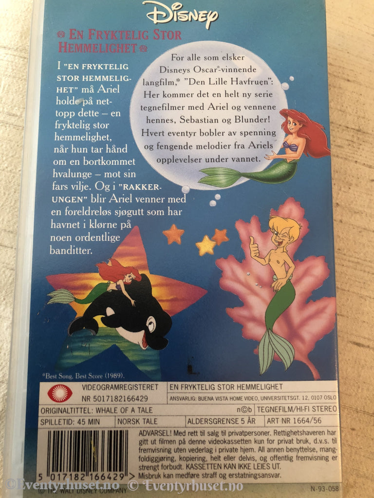 Disney Vhs. 1664/56. Den Lille Havfruen - En Fryktelig Stor Hemmelighet. Vhs