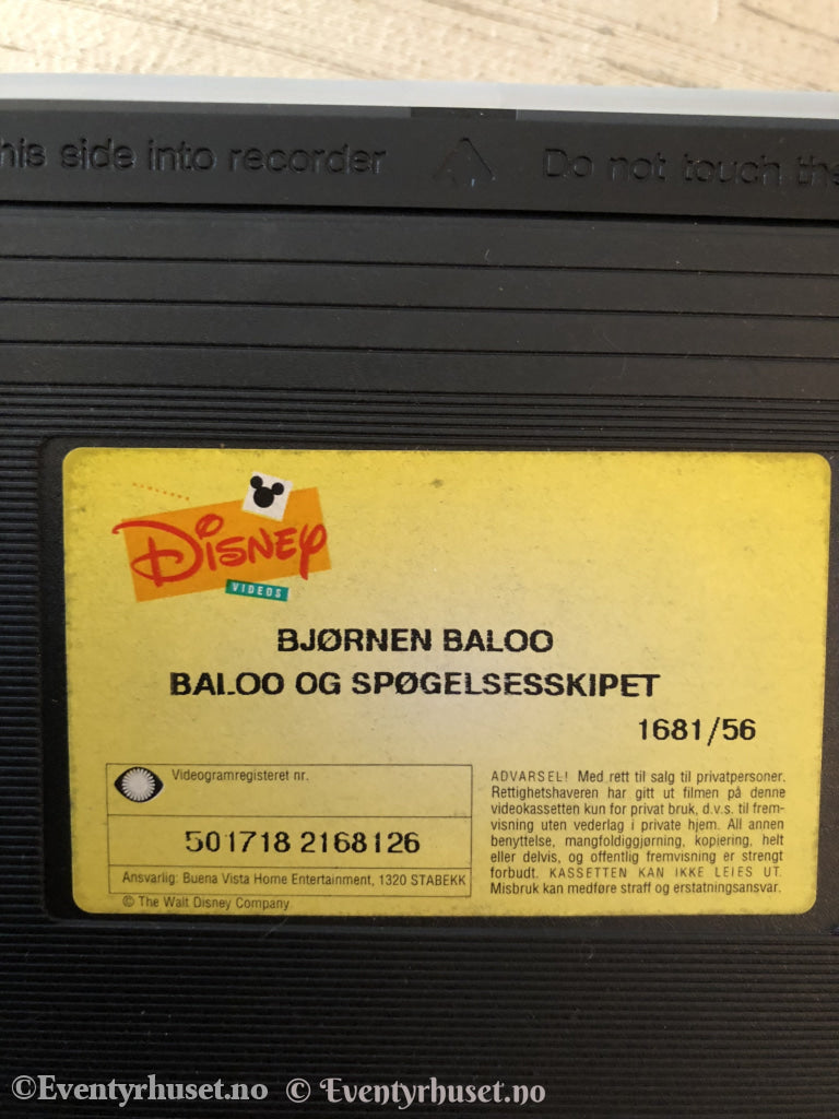 Disney Vhs. 1681/56. Bjørnen Baloo - Luftens Helt. Og Spøkelsesskipet. Vhs