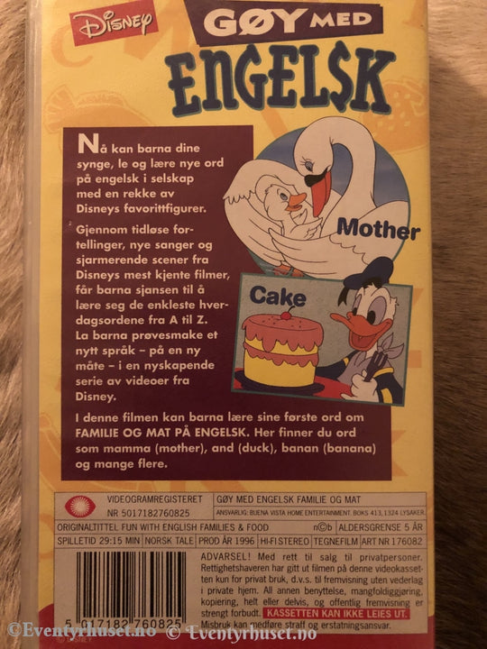 Disney Vhs. 176082. Gøy Med Engelsk. 1996. Vhs