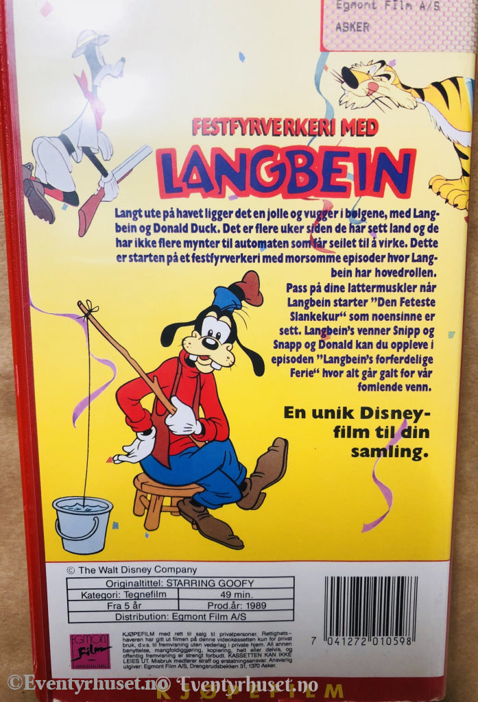 Disney Vhs. 201059/56. Festfyrverkeri Med Langbein. Vhs