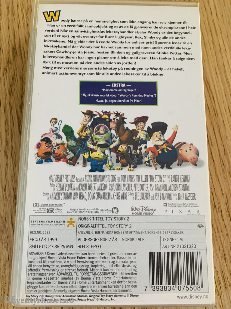 Disney Vhs. 21021320. Toy Story 2. Leiefilm. Vhs