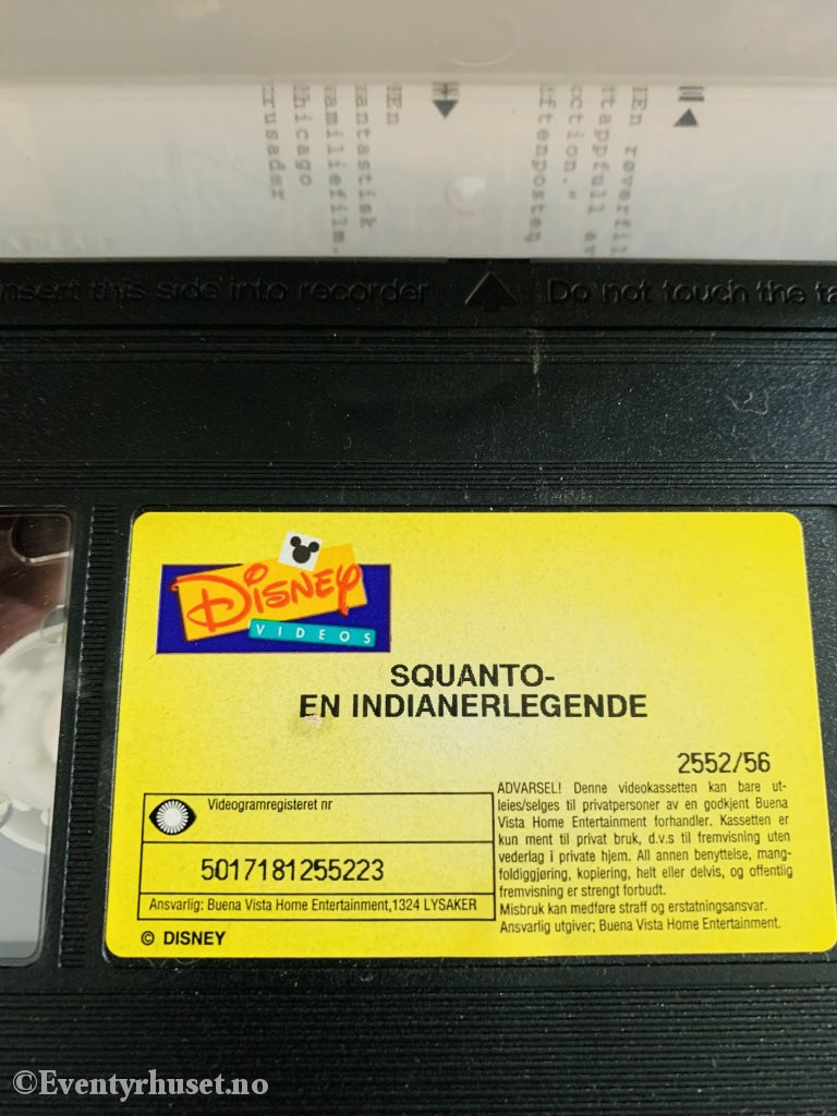 Disney Vhs. 2552/56. Squanto - En Indianerlegende. 1994. Vhs Leiefilm.