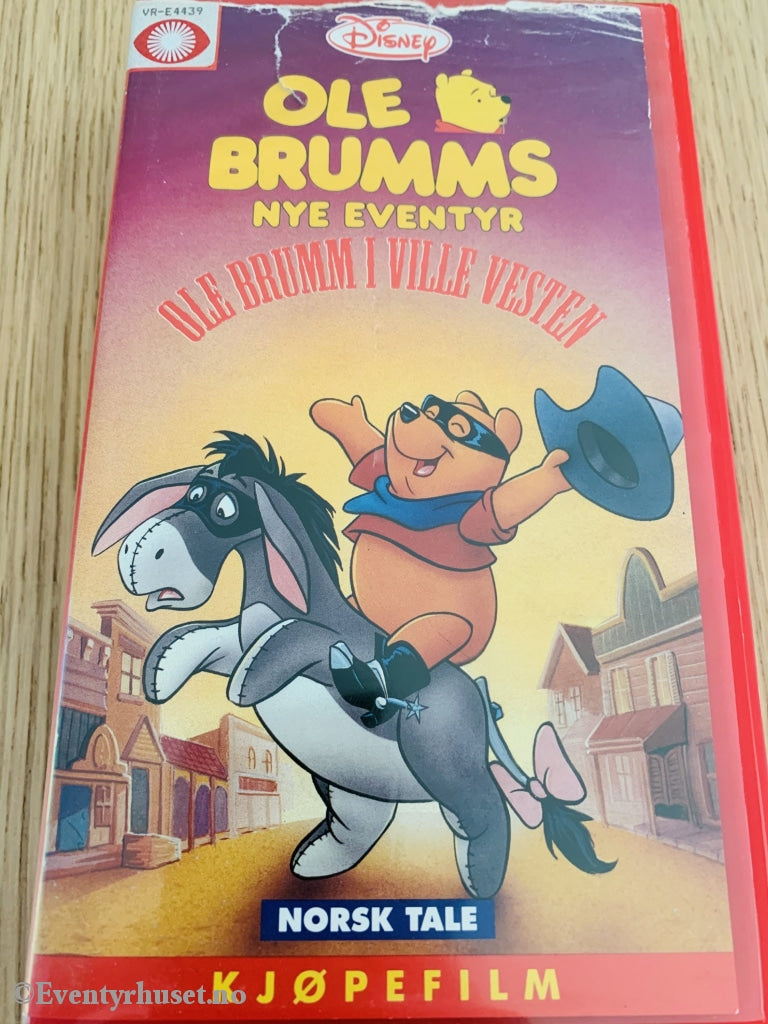 Disney Vhs. 261052. Ole Brumms Nye Eventyr. Brumm I Ville Vesten. 1990. Vhs