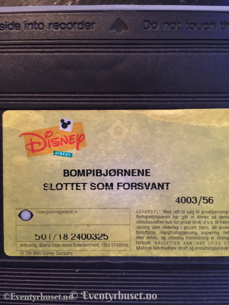 Disney Vhs. 4003/56. Bompibjørnene - Slottet Som Forsvant. 1988. Vhs