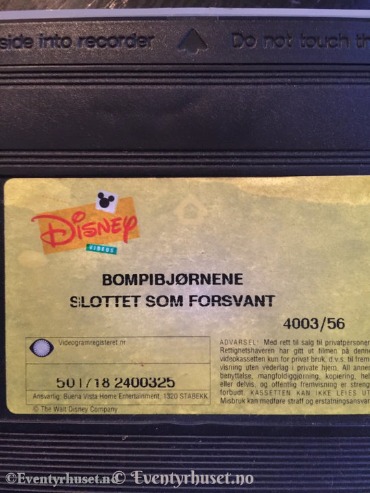 Disney Vhs. 4003/56. Bompibjørnene - Slottet Som Forsvant. 1988. Vhs