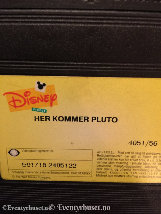 Disney Vhs. 4051/56. Her Kommer Pluto. Vhs