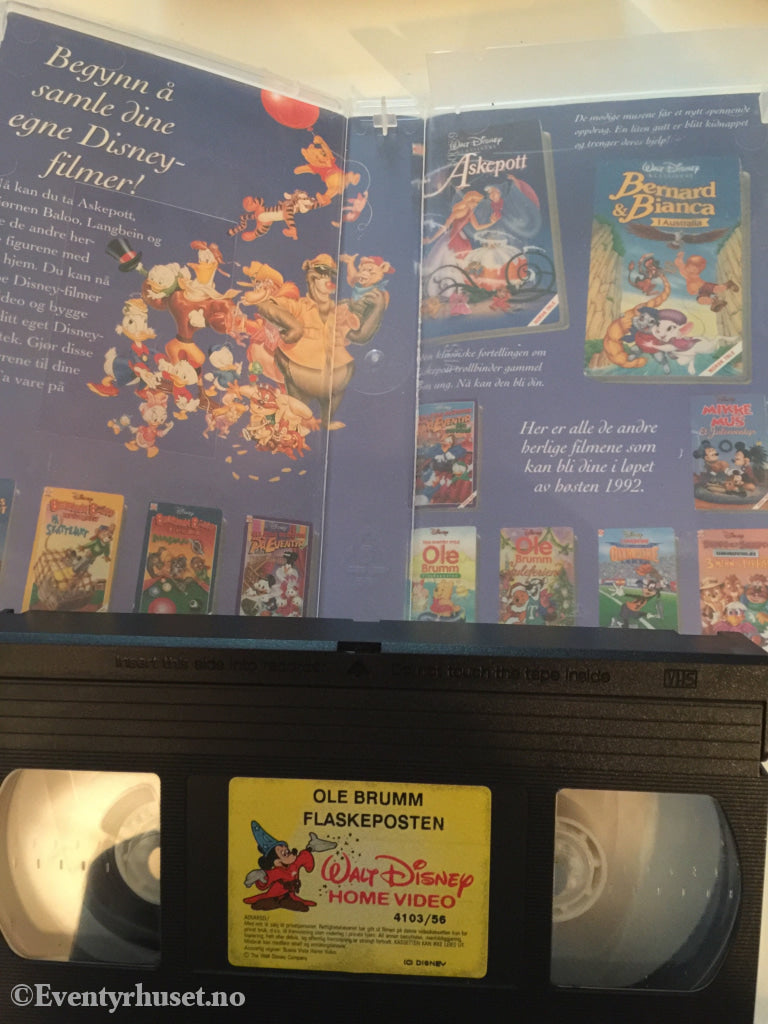 Disney Vhs. 4103/56. Ole Brumm - Flaskeposten. Vhs