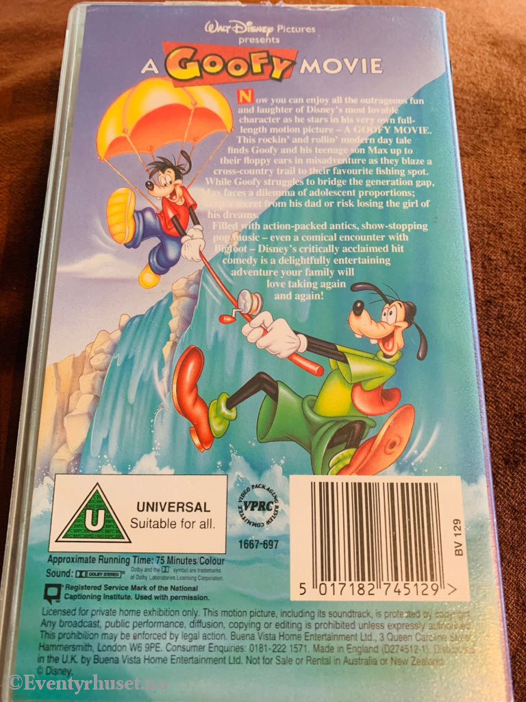 Disney VHS. A Goofy Movie. 1995. VHS.